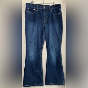 Gap Jeans '70s Flare High Rise Blue Cotton Blend Denim Women's Sz. 32/14 Short